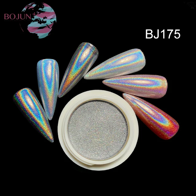 BOJUN Wholesale Easy Rubbing Glitter Powder Holographic Solid Nail Powder