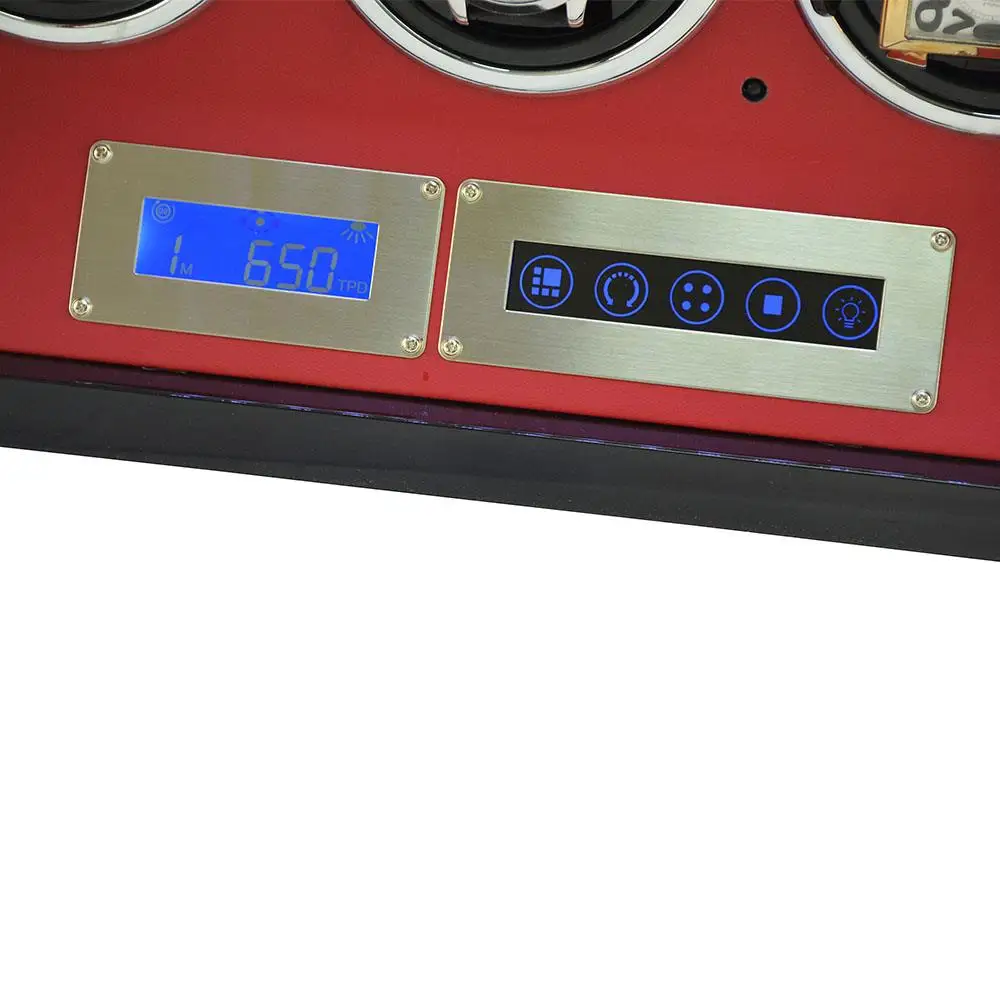 Luxury Automatic Watch Winder Mabuchi mute motor 6 Wood Vertical Rotator with AC Power watch box LED Lights GC03-L21ER-L-AR