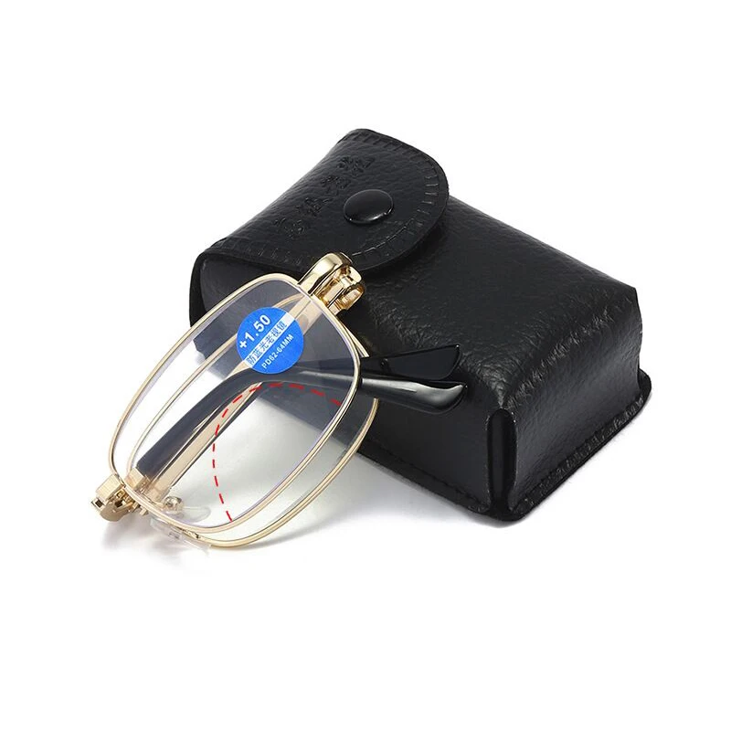 00138  Anti blue light blocking progressive presbyopic foldable frame reading glasses with multifocal lens