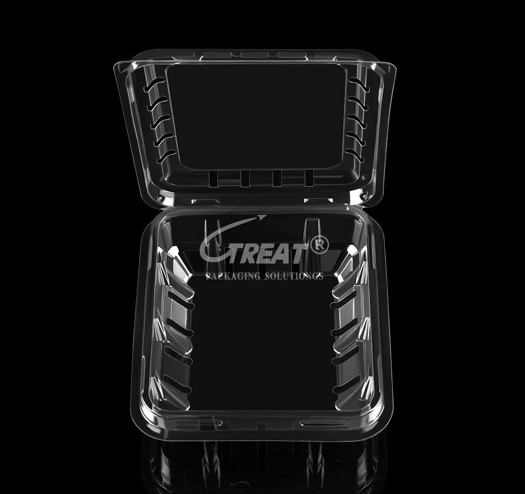 175 Gram  Food Grade Recyclable PET Plastic Punnets Blueberry Fruit Clamshell Container