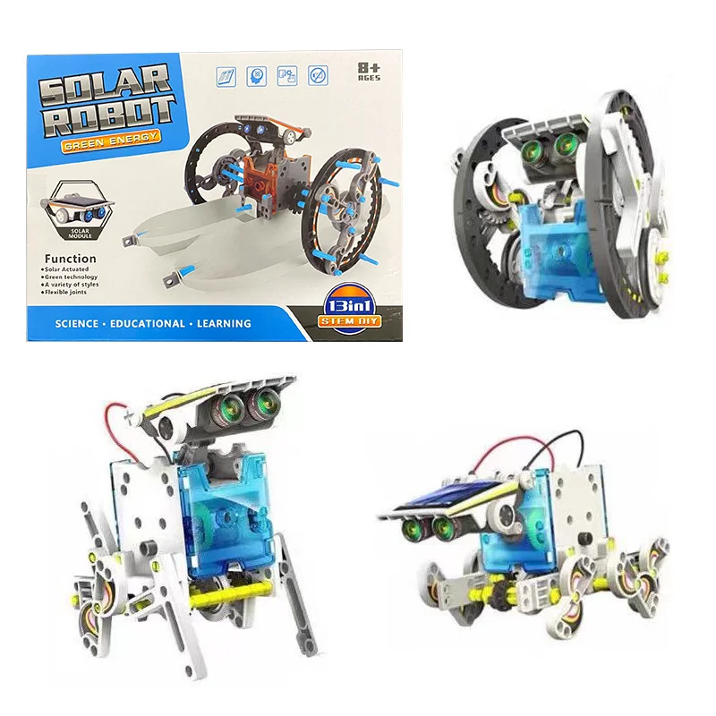 Educational toys for kids 2023 13 in 1 DIY solar robot toy learning kit science stem assembly toys educational for kids