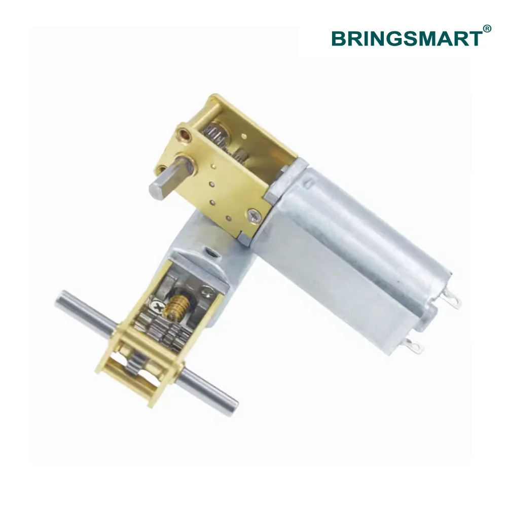 BringSmart SR1218-050 worm gear double shaft self-locking reducer motor 3V 6V 12V micro DC gear low speed motor