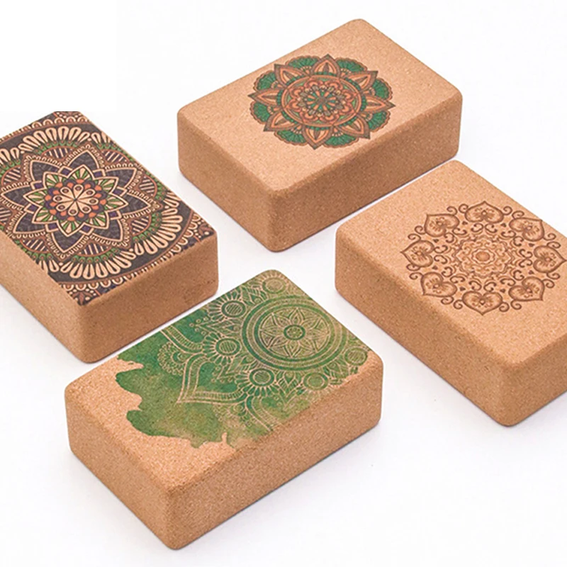 Custom  Cork Yoga Bricks for Fitness Massage Eco Friendly Cork Yoga Block