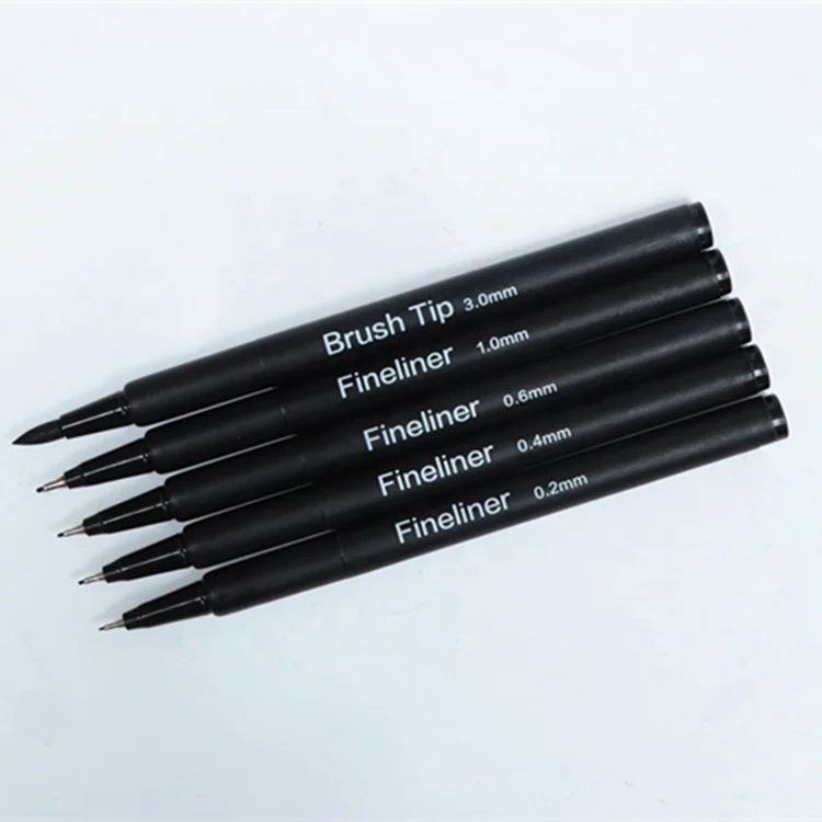Custom   Fine Line Drawing Pens Assorted Color Pens for Kids Adult Porous Fine Point  nib Fineliner Black Pen