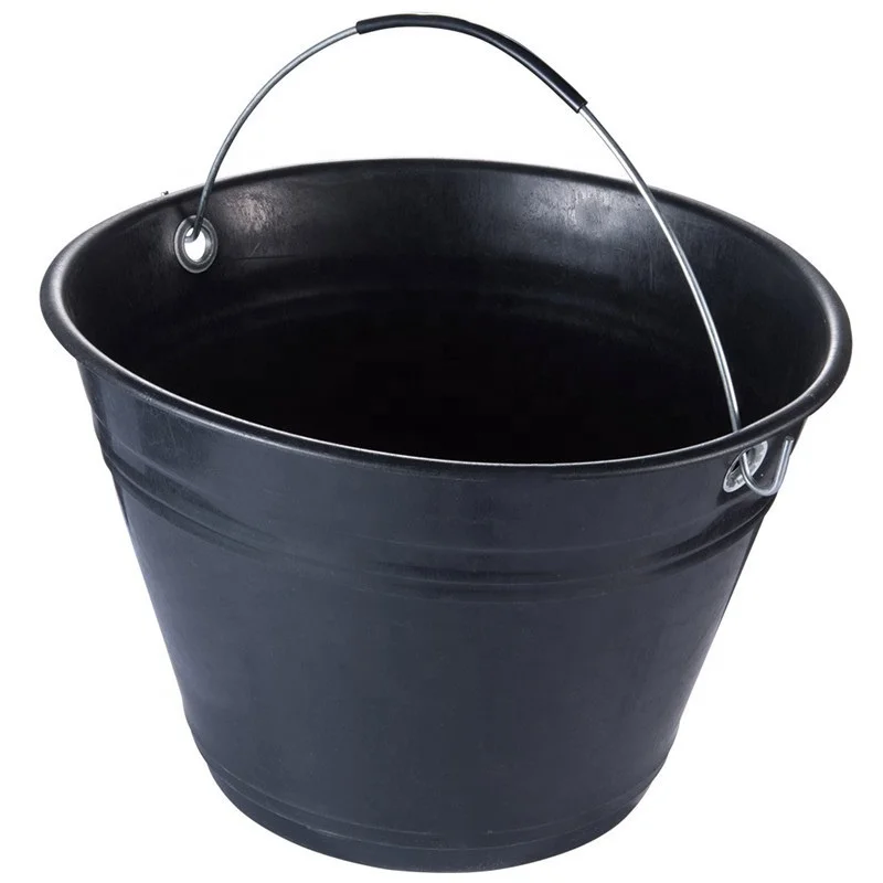 Cheap construction building garden cement plastic bucket barrels strong plastic cement bucket with metal handle
