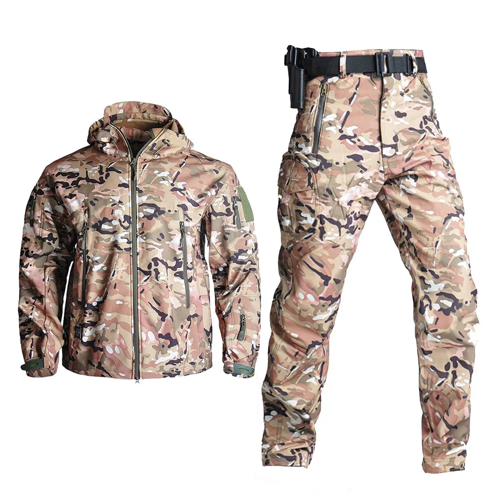 Sturdyarmor CP Outdoors Waterproof Softshell Fleece Coat Winter Suit Fleece Gear Clothing Pants Tactical Jacket for Men