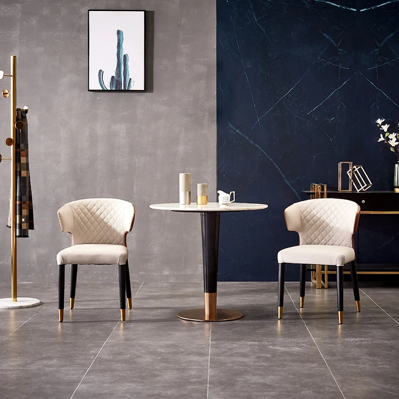 Light luxury marble small round table negotiation table leisure balcony Internet celebrity cafe milk tea shop reception rock boa