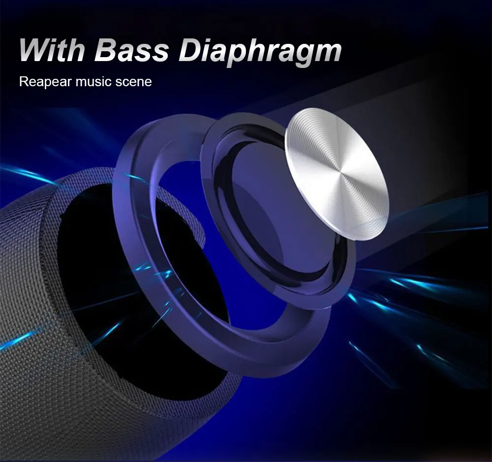 Sound Super Bass Wireless  IPX 6 Waterproof Outdoor Motorcycle Bike Power Bank Stereo Portable Wireless Speaker