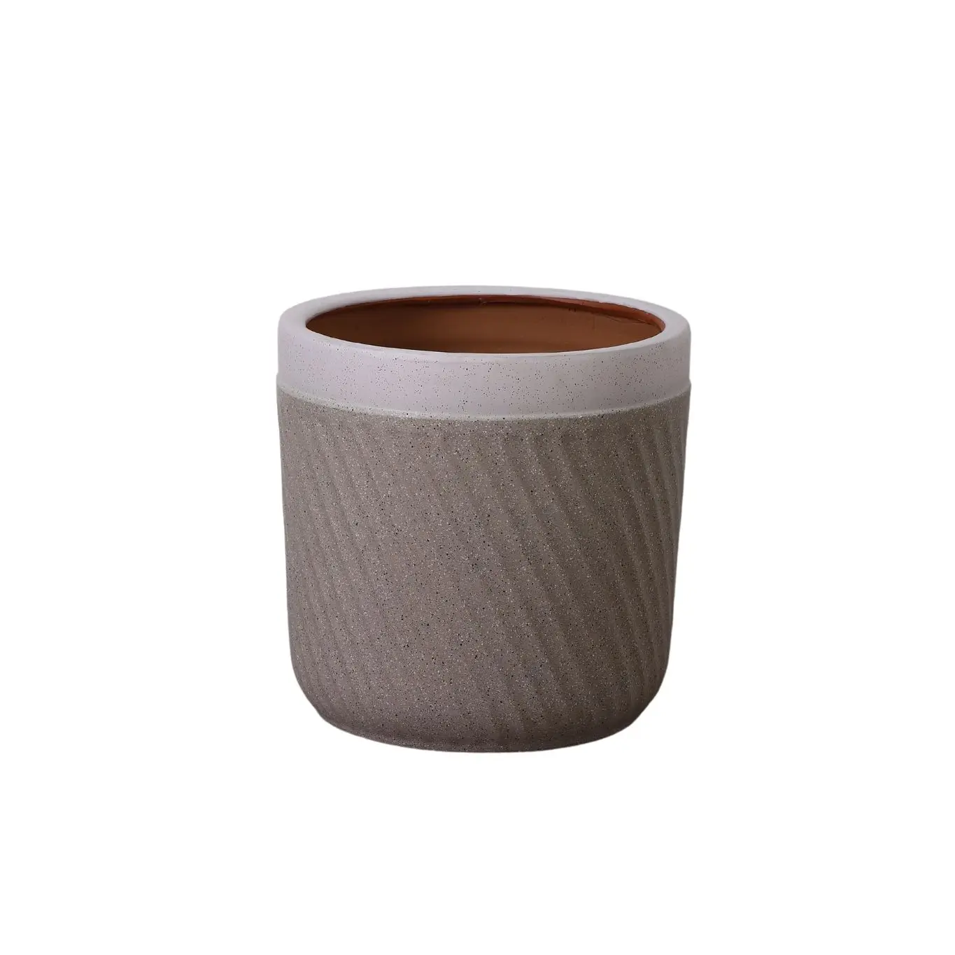 Sets 3 China suppliers concise design indoor outdoor decorative white brown textural flower ceramic flower pots