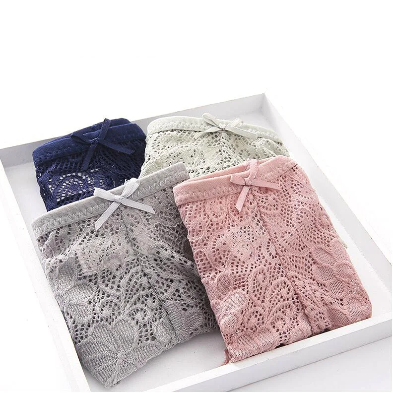 2021 High quality  Ladies Sexy Satin One Piece Traceless Underwear Women Sexy briefs Seamless Lace Panties Ice Silk Panties