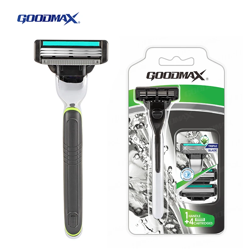 China Shaving Razors Manufacturers Trade 3 Blade Men Metal Razor with Cartridges
