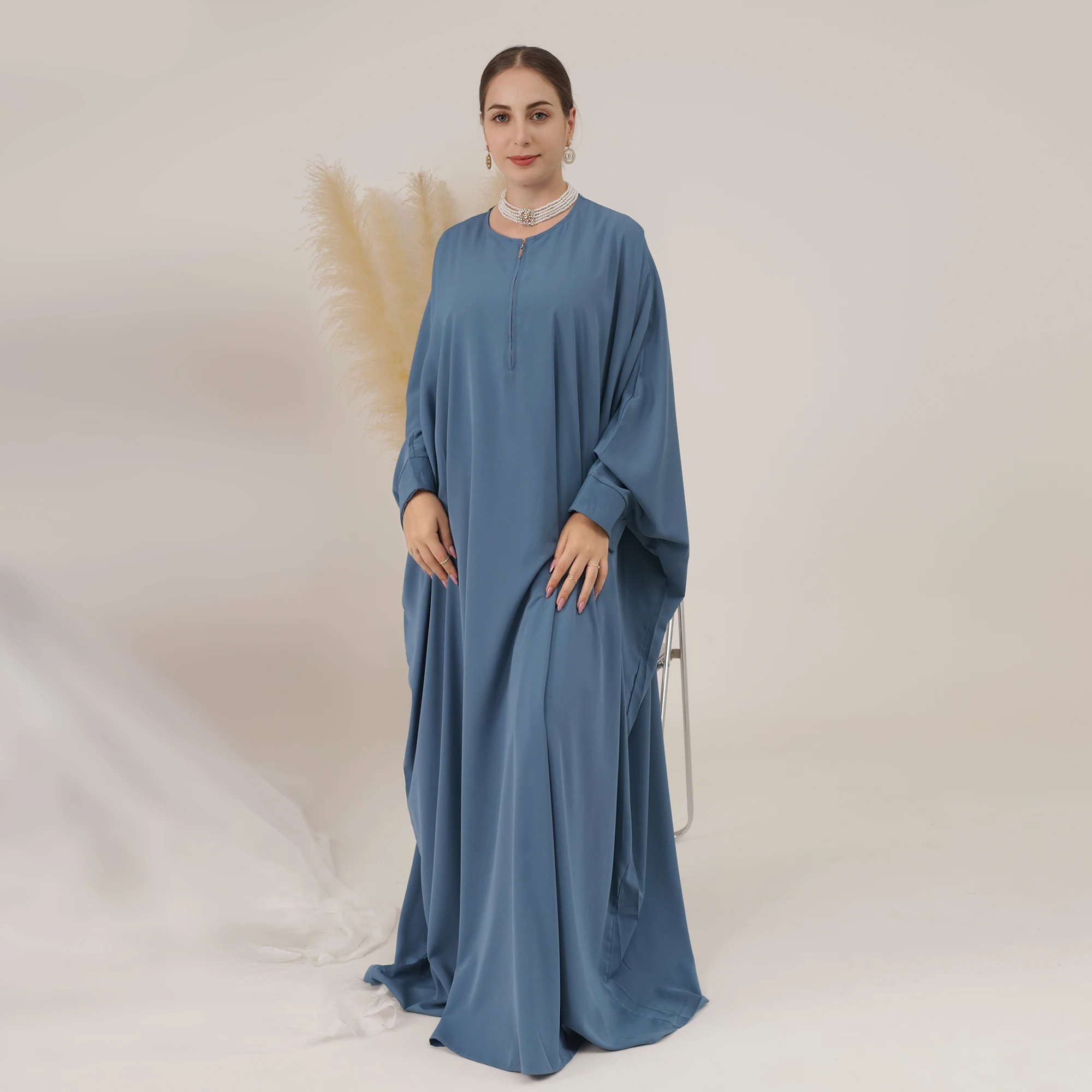 Custom Islamic clothing Middle East Lady Thobe Hijab Prayer Bat Sleeve Rob Muslim Women Abaya for girls Black abaya wholesale