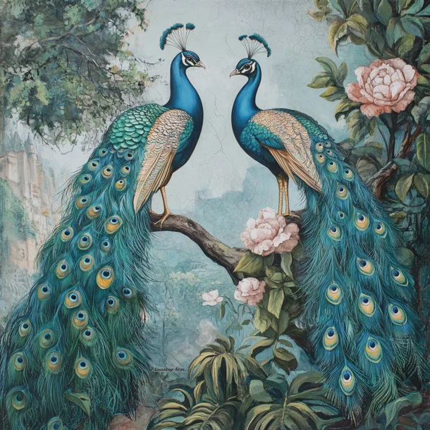 Pink Wallpaper Wholesale Cheap Price Peacock Living Room Bedroom Decor Wall Textile