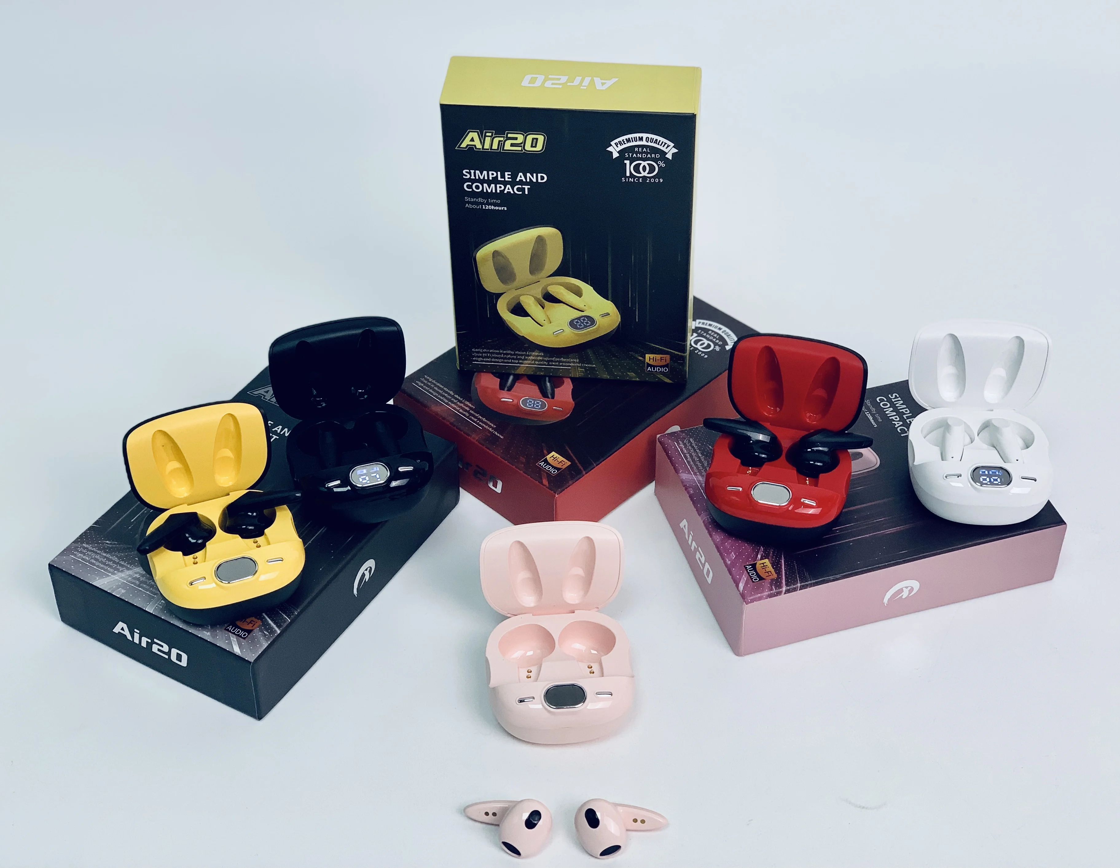 new arrival tws earphone AIR20 with battery display wireless bluetooth earbuds