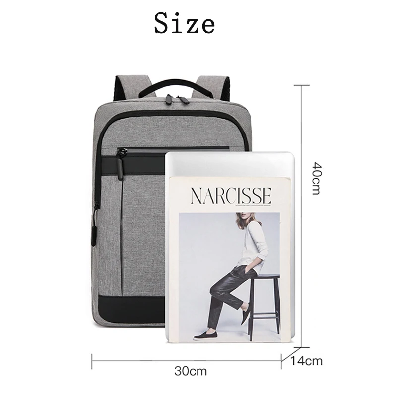 15.6 inch Unisex Custom logo Laptop backpack Large Capacity Trendy Backpack With USB Charging Port