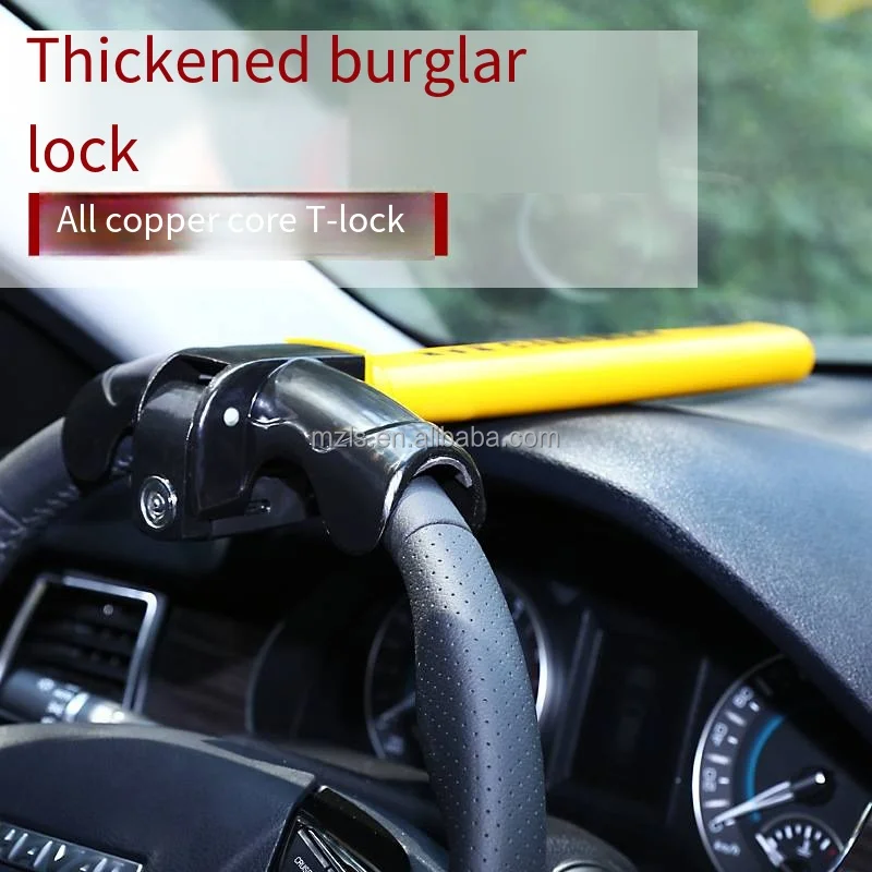 Hot Selling Durable T-Shaped Adjustable Steel Car Brake Lock Anti-Theft Vehicle Steering Wheel Lock for Cars