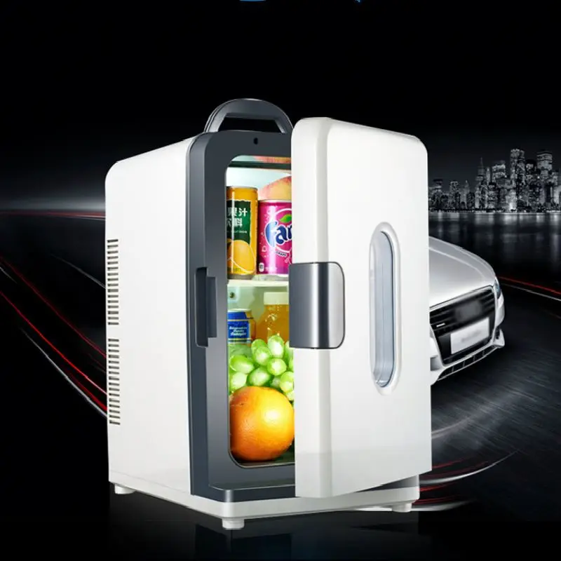 Lichen Car Fridge Freezers Refrigerator 35l Compressor ABS Geometric Electric Food Heating Box Abarth SEMICONDUCTOR Black Fridge