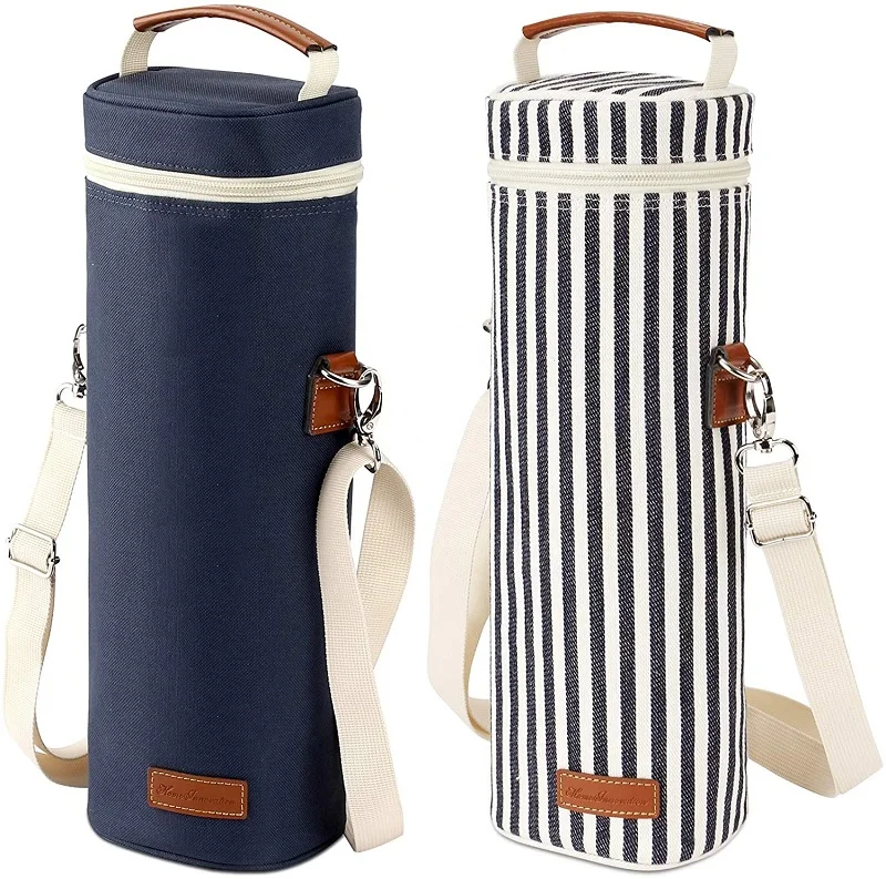 Wholesale Personalised Insulated Wine Bottle Wine Tote Carrier Cooler Bag for Travel Picnic Wine Cooler Bag