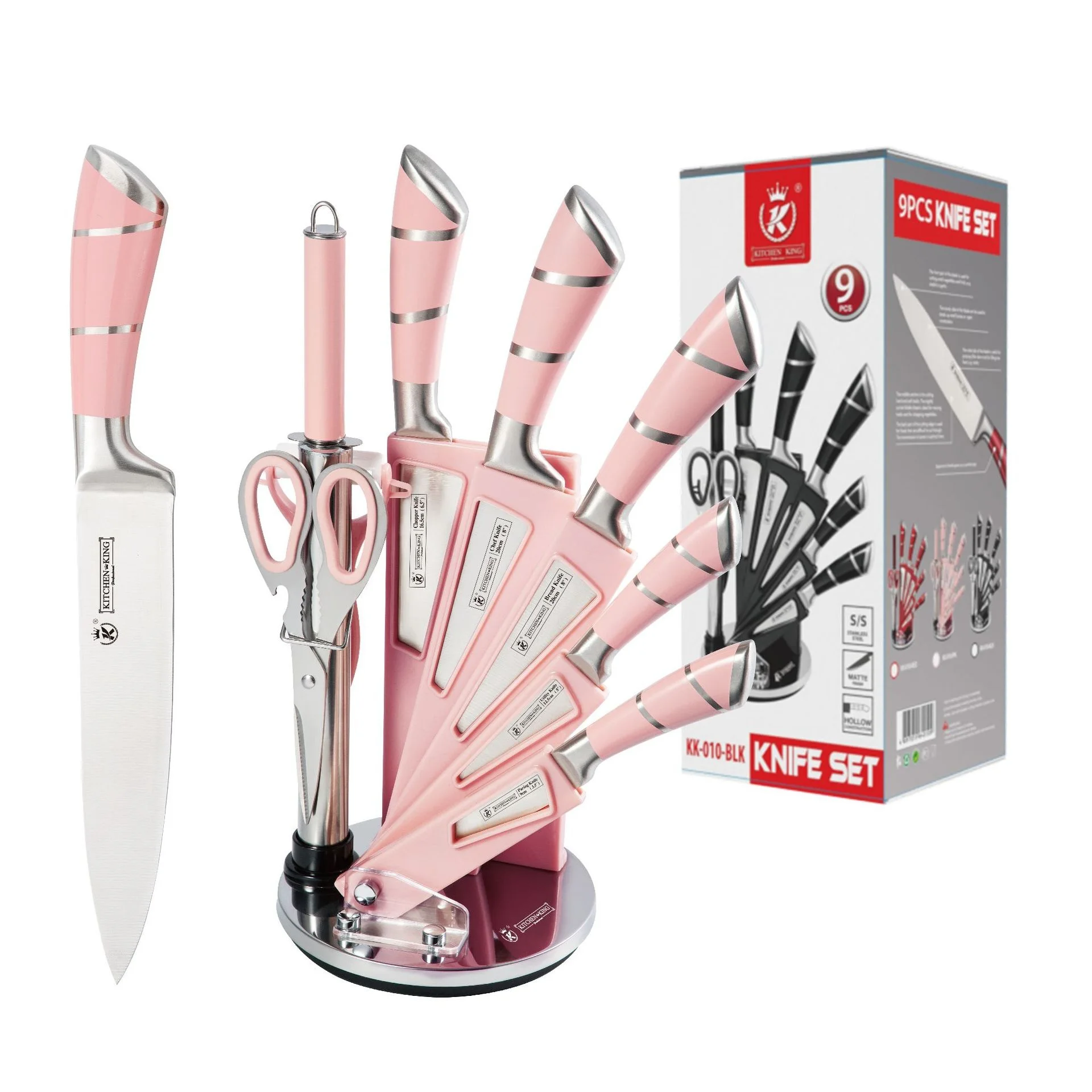 Wholesale Stocked High Quality 9pcs 3cr13 Stainless Steel Kitchen Knife Set Chefs Knives
