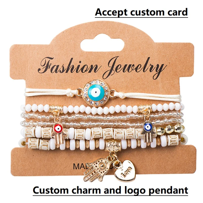 High Quality Boho Heart Love Bead Bracelet Jewelry Adjustable Women Bohemian Bracelet