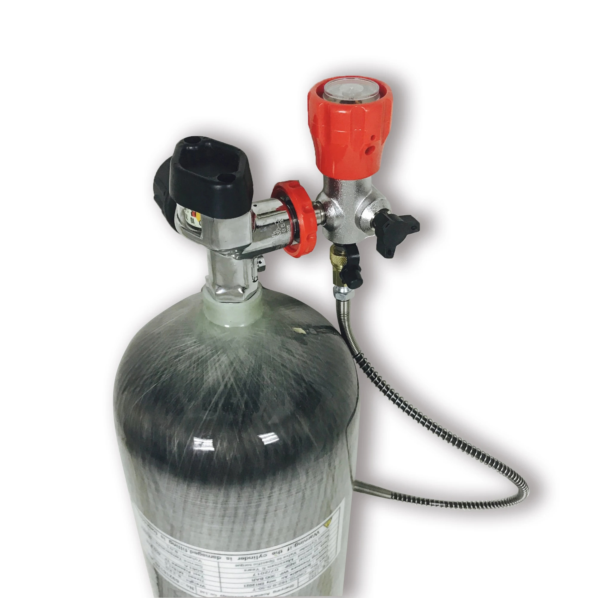 9L 300bar 4500psi CE Carbon Fiber Cylinder With Valve and Filling Station