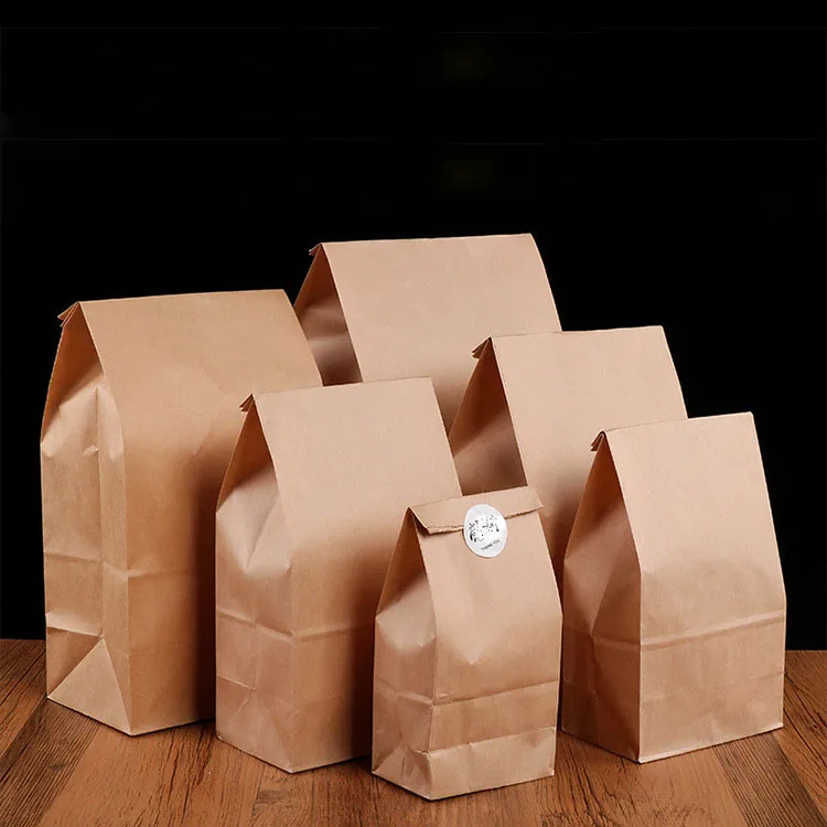 Custom Logo Size Kraft Paper Bags Food Takeout Packaging Shipping  Paper Bags For Food Takeaway