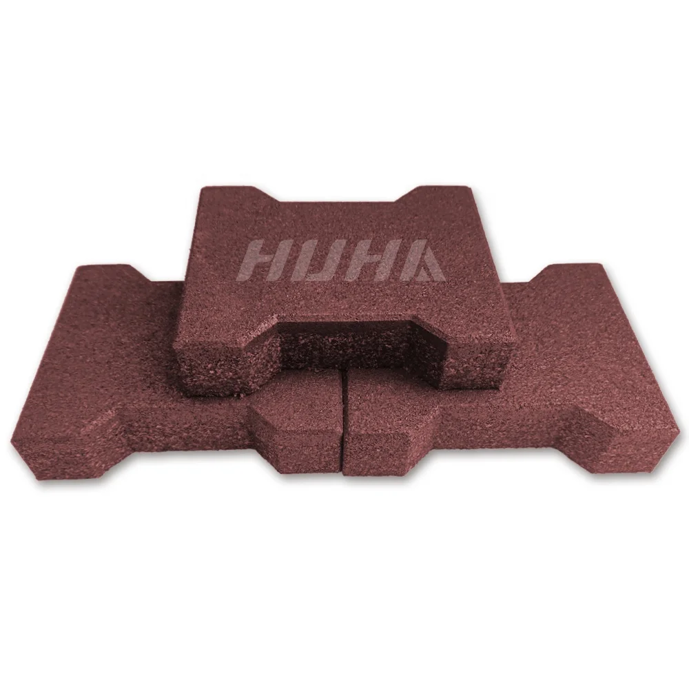 Seal-Ready Speckled Interlocking Gym Rubber Flooring Mat Dog Bone Shape Rubber Tile for Exercise and Pets Horse Stable