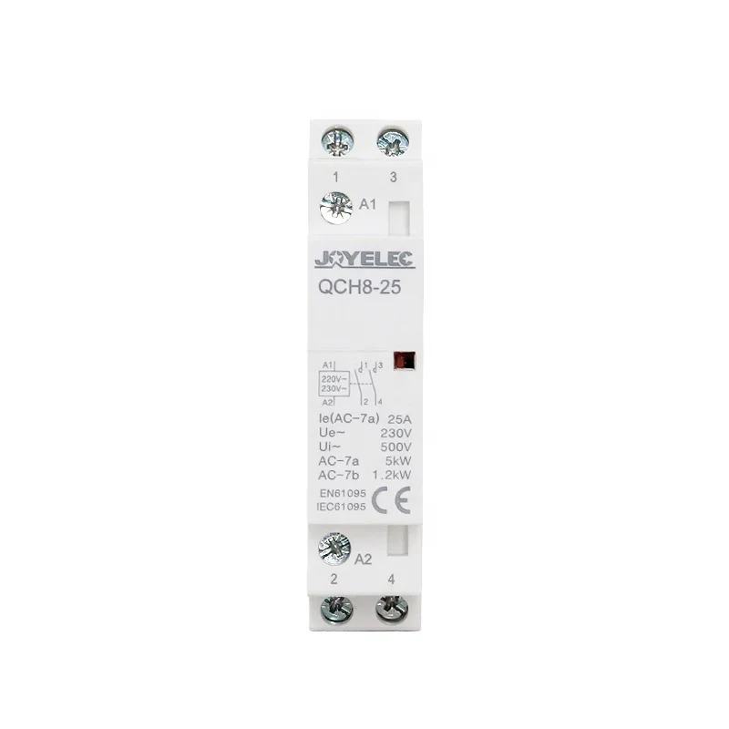 JOYELEC QCH8-25 Din Rail Household Contactor Switch AC 2P 4P 25A 63A 2NO 230V 2NO2NC 230V