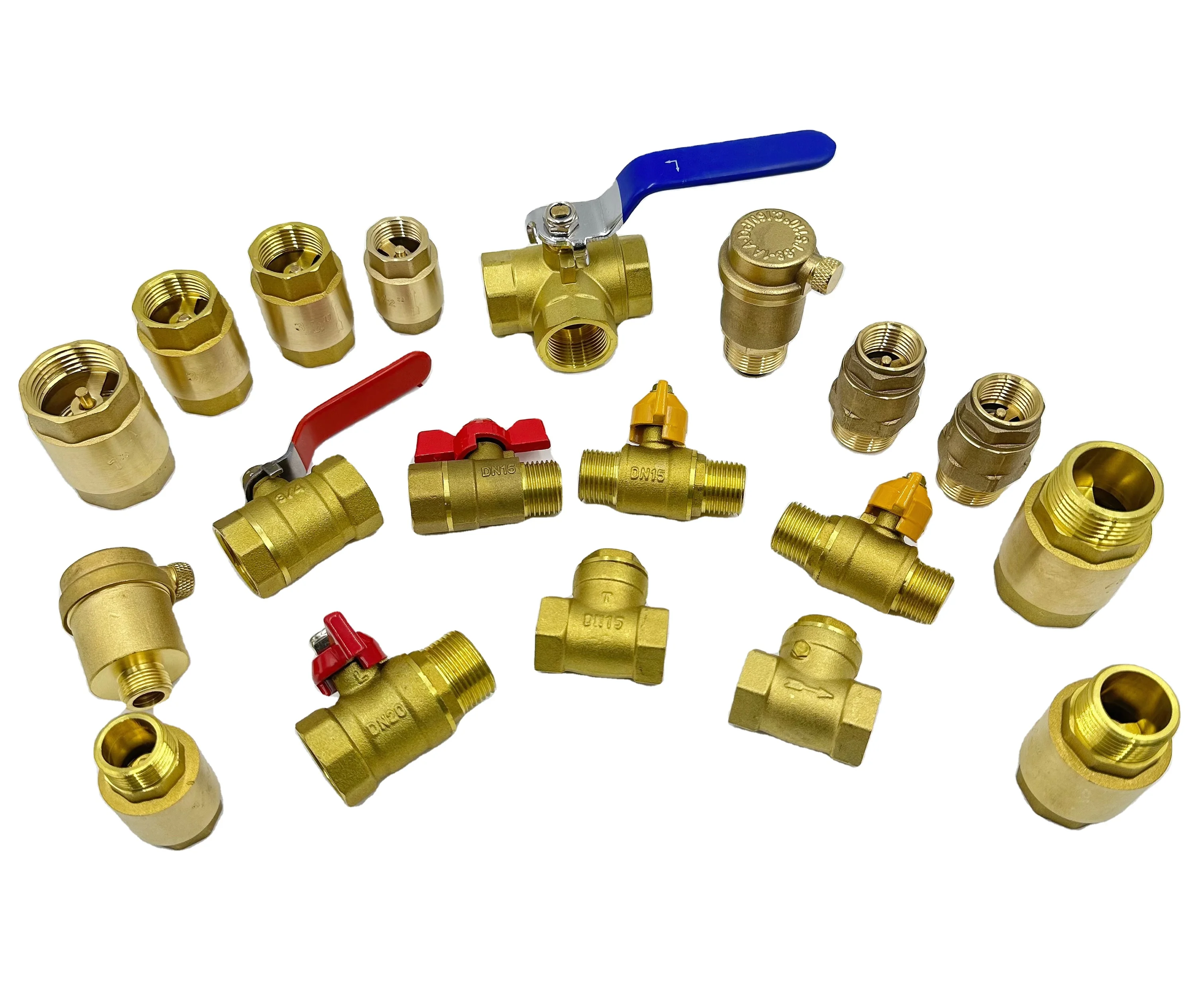 Медный шаровой клапан с резьбой NPT DN15 DN20 DN25 кованый латунный красной ручкой