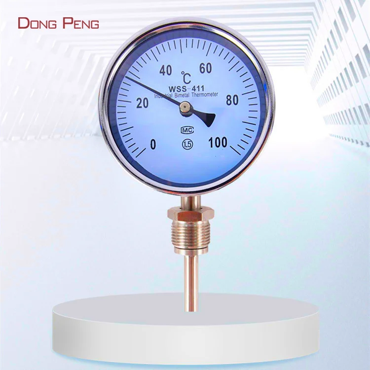 High Quality stainless steel industrial bimetallic Thermometer Radial type bimetal thermometer Stainless Steel Thermometer
