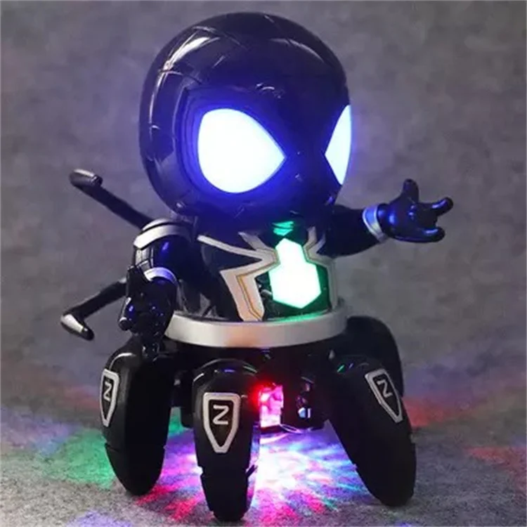Hot Sale High Quality Electronic Toy Custom LED Light Music Hero Figure Electronic Toy Dancing Spider Robot Car Toys for Kids