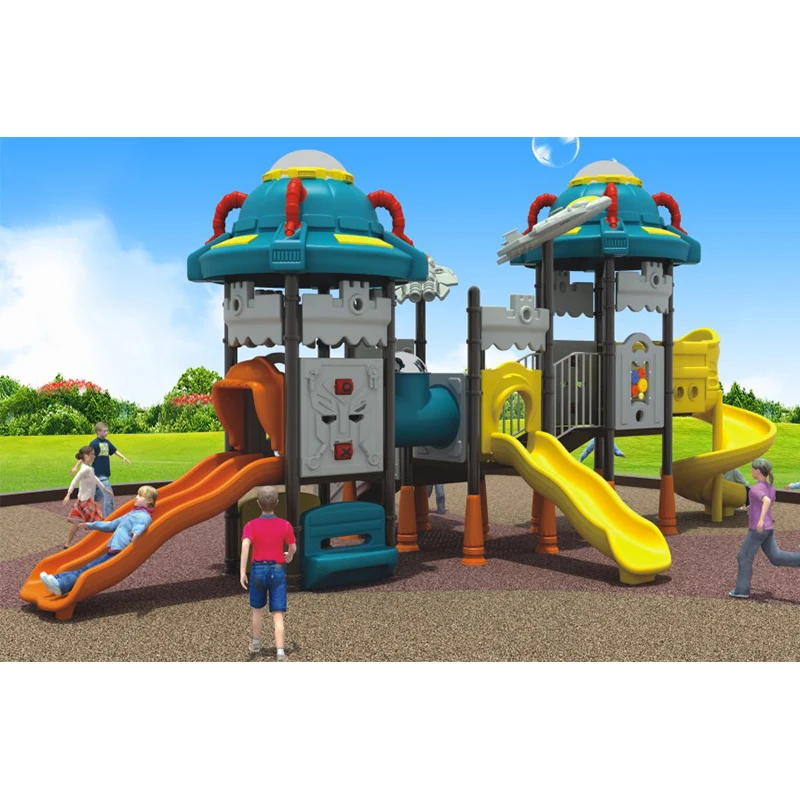 Pre-school kids flight series outdoor fitness recreation playground equipment for sale cheap plastic slides set