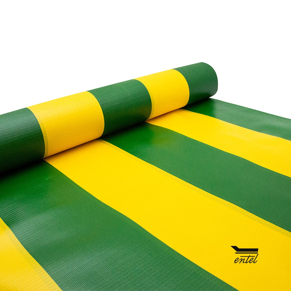 high quality back to back printing  waterproof  PVC striped tarpaulin rolling for awning truck cover  tents