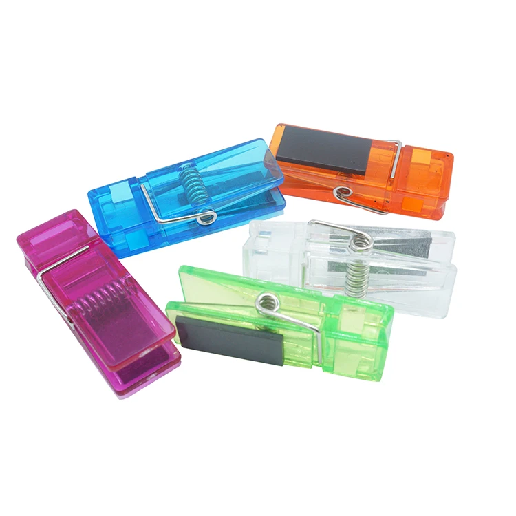 Amazon Top Seller Wholesale Transparent plastic Refrigerator Magnetic Fridge Clips Kitchen Magnetic Clip