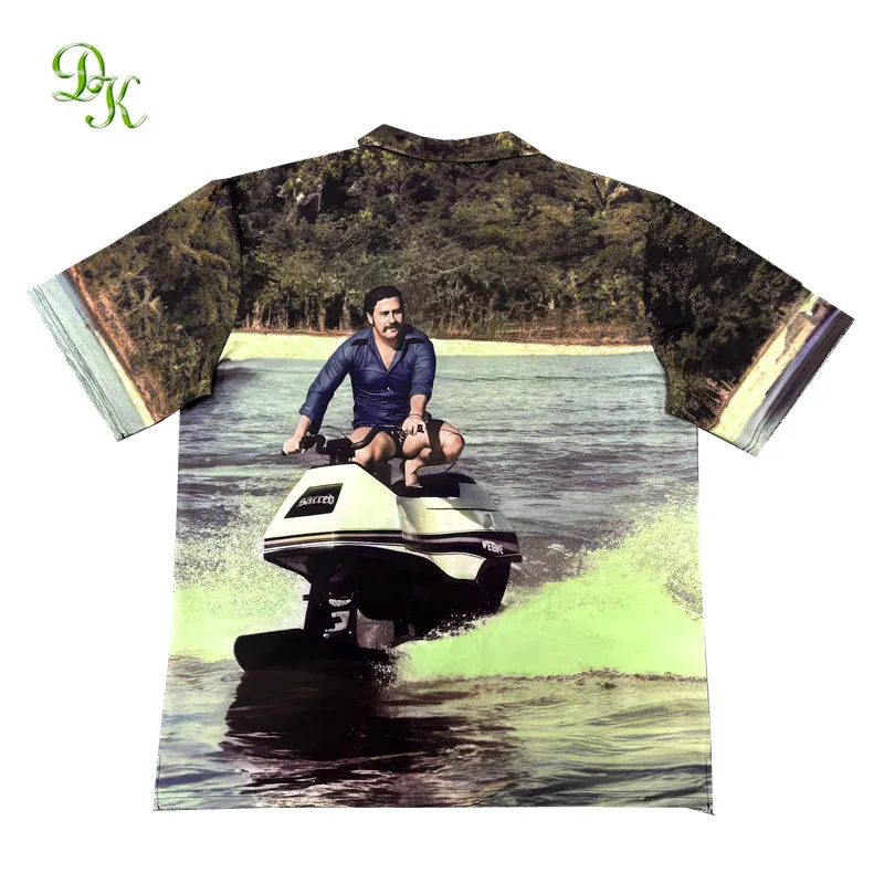 Custom design wholesale full sublimation print button down shirt