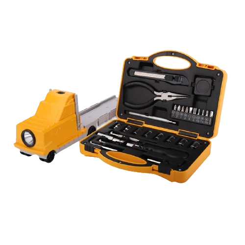 28pcs Home,Automotive use best gift Truck shape with flashlight Tool Box set
