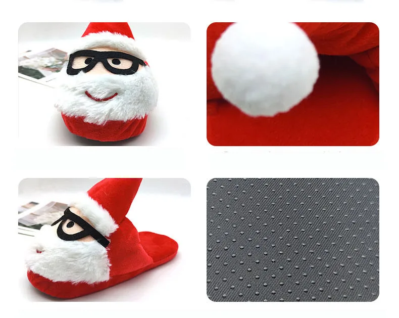 Wholesale 3D cartoon pattern slide slippers plush house winter warm indoor cotton faux fur slippers for women