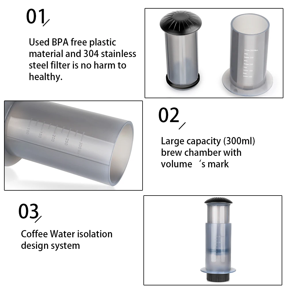 Portable Coffee Maker Air-Press Drip Coffee Machine Espresso French Press thavel mug french press