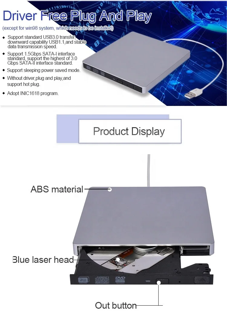 Внешний привод USB 3 0 для записи компакт-дисков и