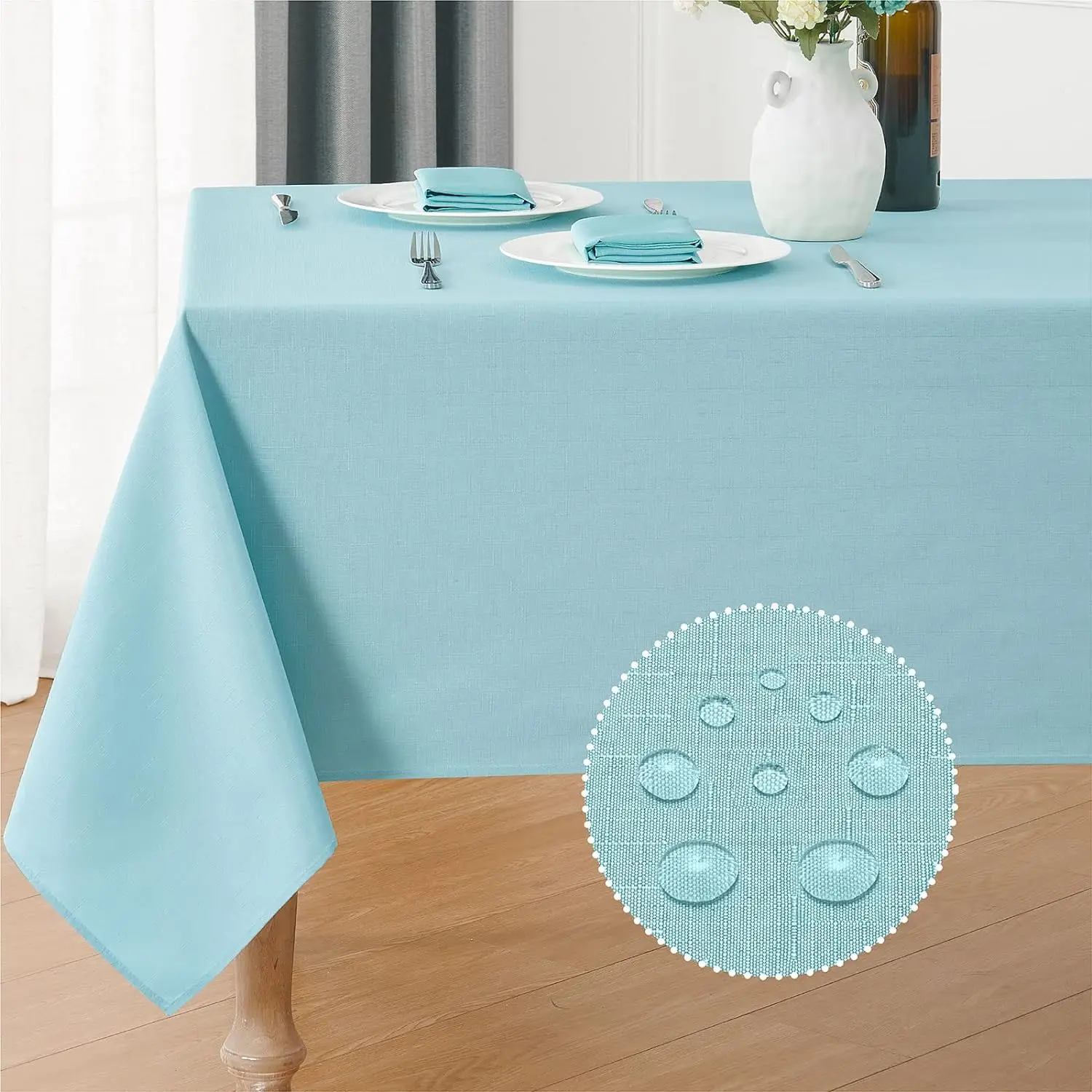 Custom Logo Cotton/Polyester Printed Round Black White Rectangle Square Fitted Tablecloth Party Wedding Banquet Table Cloth
