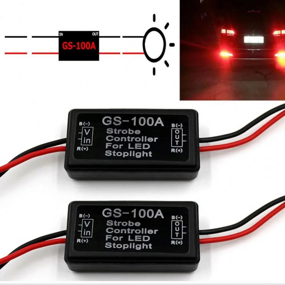 12-24V Universal Car LED Brake Stop Light Lamp Flash Strobe Controller Flasher Module for Car Vehicles Signal Light