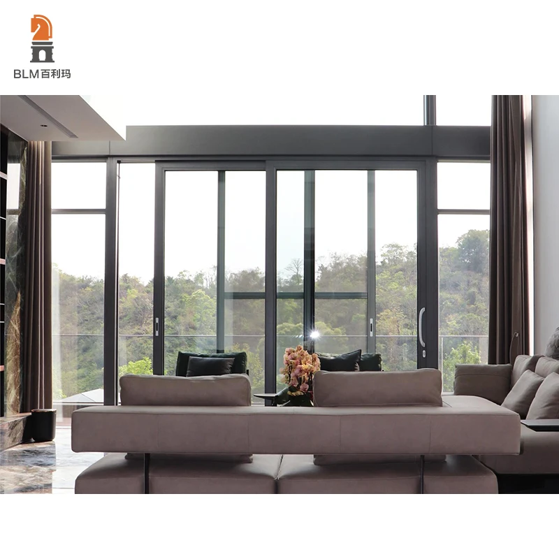 10 Years Warranty Thermal Break Aluminum Alloy Germany Narrow Frame Sliding Doors Soundproof Glass Aluminium Sliding Door