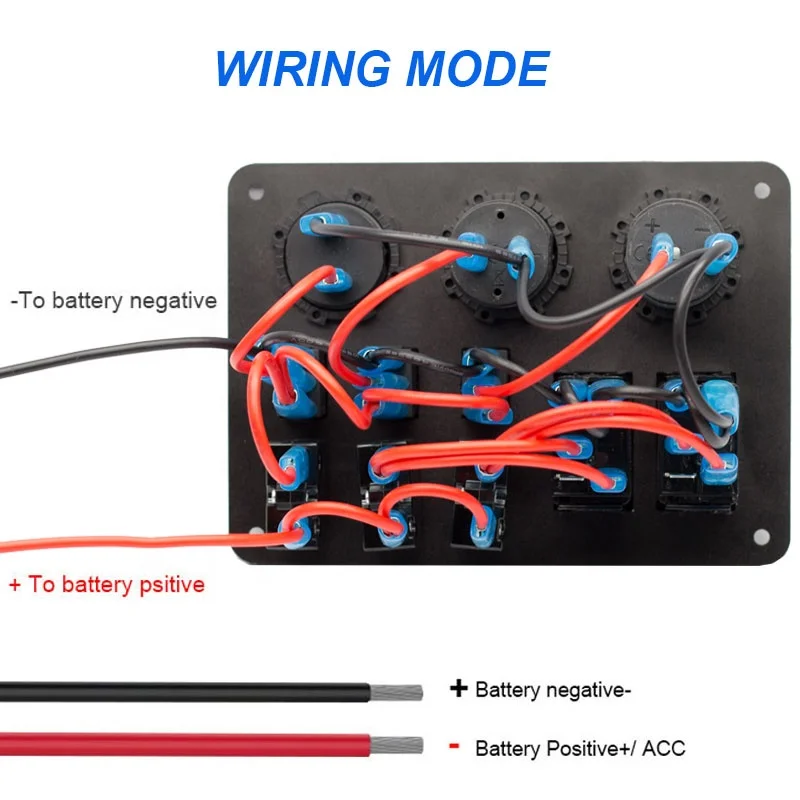 2 Gang Rocker Switch Panel with 3.1A USB Charger Voltmeter 12V-24V DC Rocker Switch 15A circuit breaker button switch