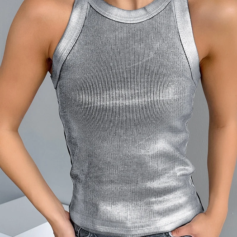 TWOTWINSTYLE Summer Style Crew Women Vest Fashion Sleeveless Slimming Breathable New Ladies Vest