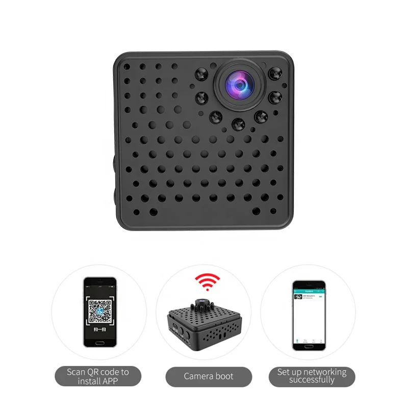W18 1080p HD 1150mah Night Vision 155 degree wide angle Wireless Home Security Mini Wifi Cameras