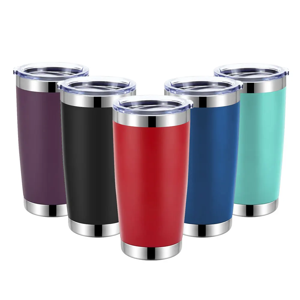Wholesale 20oz Double Wall Stainless Steel Stemless Insulated Tumbler Cups In Bulk