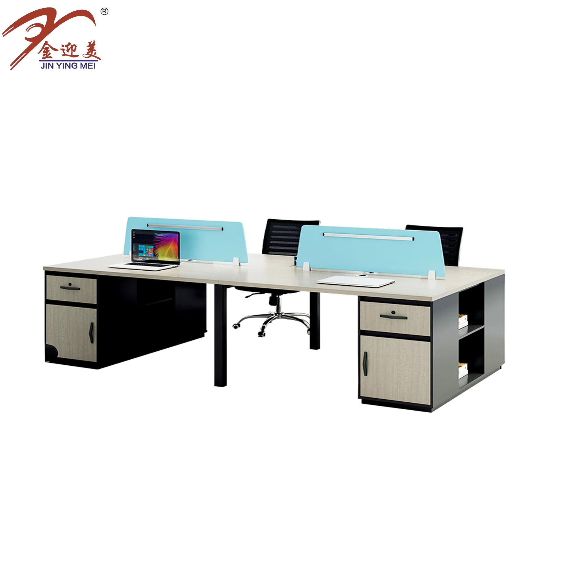 Cubicle Partition Flexible 4 Person Office Desk Modern Table Office Furniture