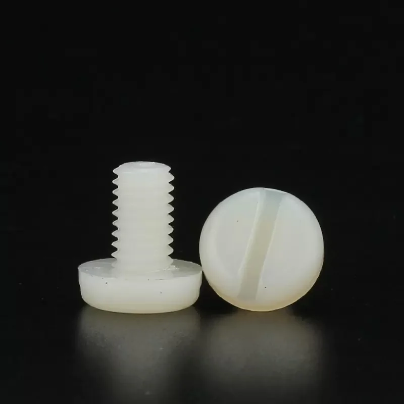 White plastic screws PP screws acid and alkali resistant insulated bolts slotted pan head nylon screws M3-M8