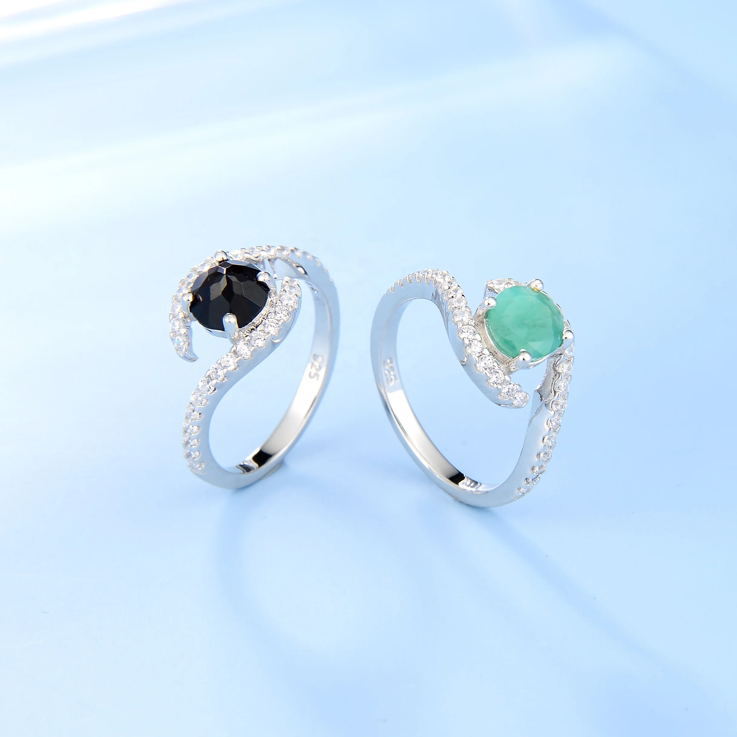 Горячая Распродажа ювелирные изделия и кольца твердые 925 Серебряные с изумрудом кубическим цирконием модные для женщин