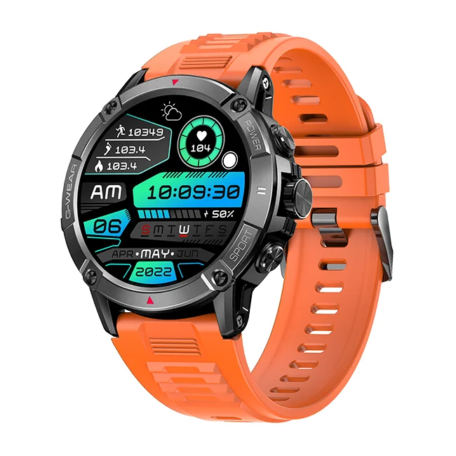 NX8 умные часы 2023 400 мАч длительный аккумулятор 1,52 дюймов Большой HD сенсорный экран с компасом тактические часы